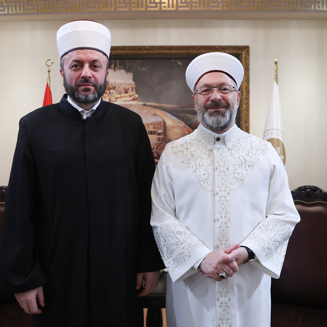 Diyanet İşleri Başkanı Erbaş, Sırbistan İslam Birliği Riyaseti Başkanı Hali...