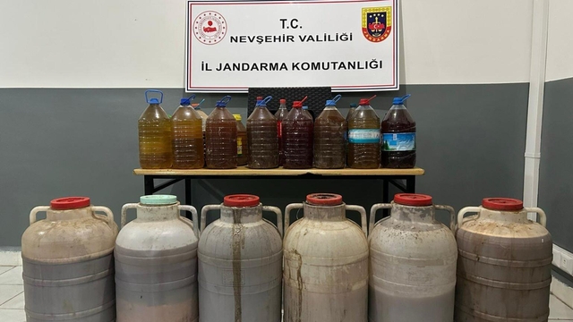Nevşehir'de 471 litre kaçak içki ele geçirildi