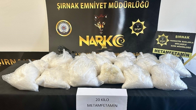 Şırnak'ta 20 kilogram sentetik uyuşturucu ele geçirildi