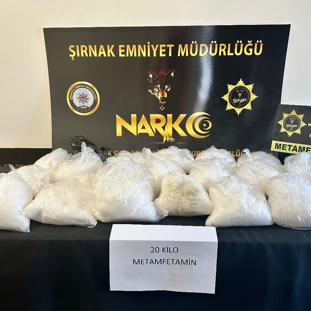 Şırnak'ta 20 kilogram sentetik uyuşturucu ele geçirildi