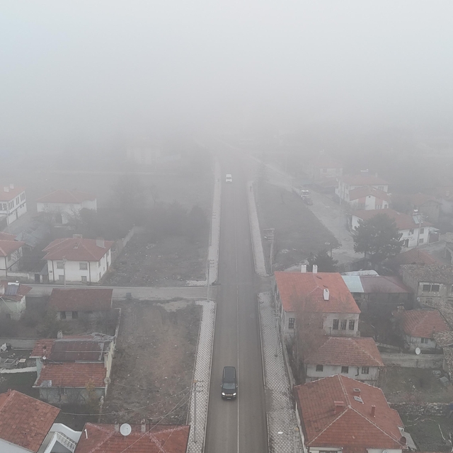 Çankırı'da D-100 kara yolunda sis etkili oldu