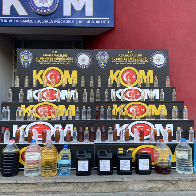 Adana'da 175 litre sahte içki ele geçirildi