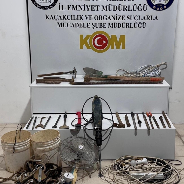 Samsun'da sit alanında izinsiz kazı yapan 3 zanlı suçüstü yakalandı