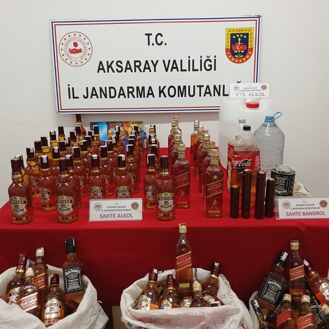Aksaray'da sahte içki operasyonunda 1 şüpheli yakalandı