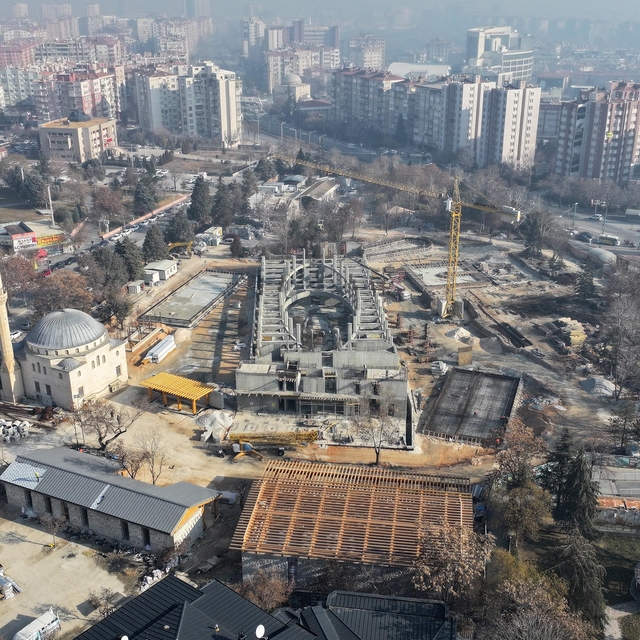 Konya'da Şehir Kütüphanesi inşaatında çalışmalar devam ediyor