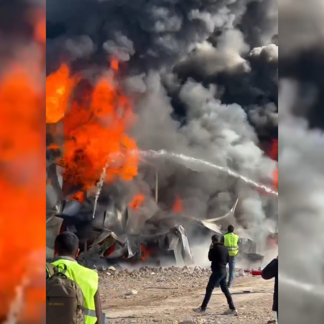 Malatya'da inşaat işçilerinin kaldığı konteynerlerde yangın