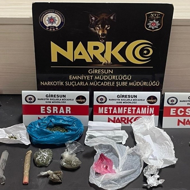 Giresun'da uyuşturucu operasyonunda yakalanan 4 şüpheli tutuklandı