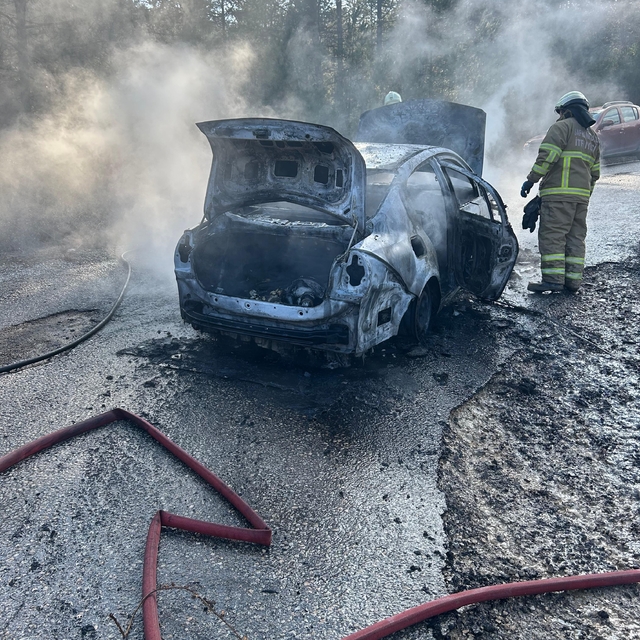 Karabük'te seyir halindeki otomobil yandı