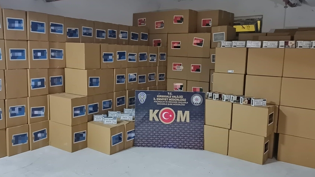 Kırıkkale'de 2 milyon 140 bin makaron ele geçirildi