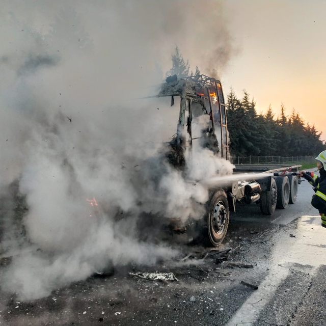 Mersin'de seyir halindeki kamyonda çıkan yangın söndürüldü