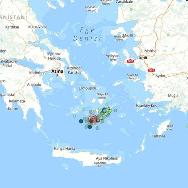 Ege Denizi'nde 15 saatte 89 deprem