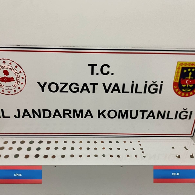 Yozgat'ta tarihi eser niteliği taşıyan 56 sikke ve 4 obje ele geçirildi