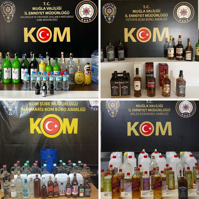 Muğla'da sahte içki operasyonunda 11 şüpheli yakalandı