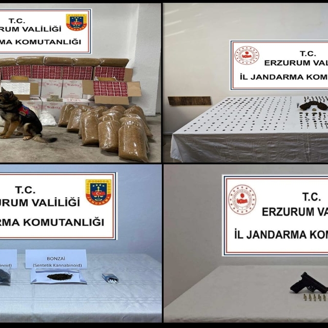 Erzurum'da geçen ay düzenlenen kaçakçılık ve uyuşturucu operasyonlarında 8...