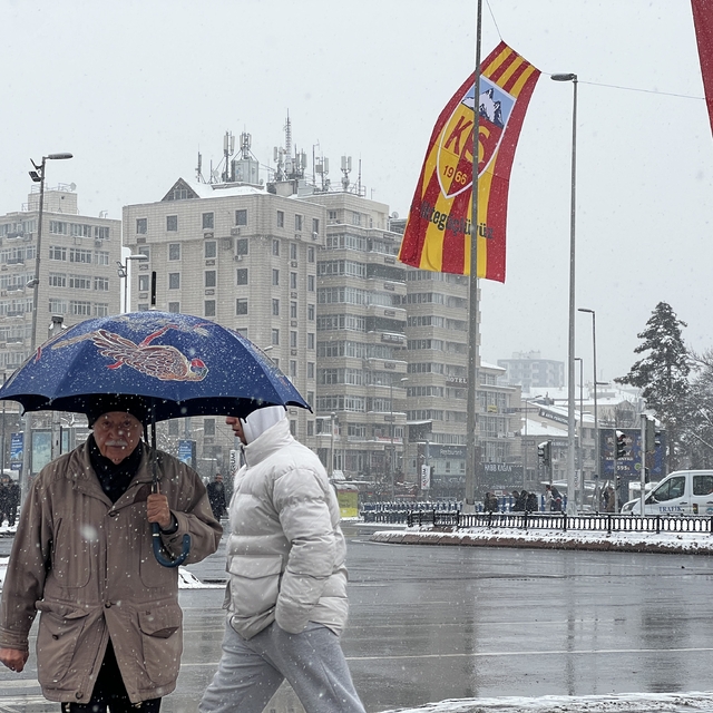 Kayseri'de kar yağışı