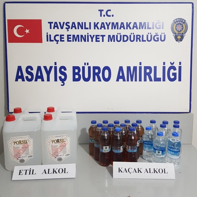 Kütahya'da sahte içki operasyonunda bir şüpheli yakalandı