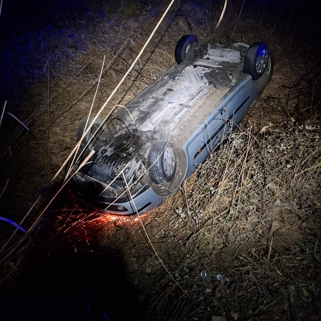 Tokat'ta devrilen otomobilin sürücüsü yaralandı