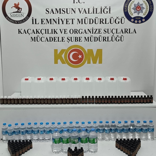 Samsun'da kaçak içki operasyonunda bir şüpheli yakalandı