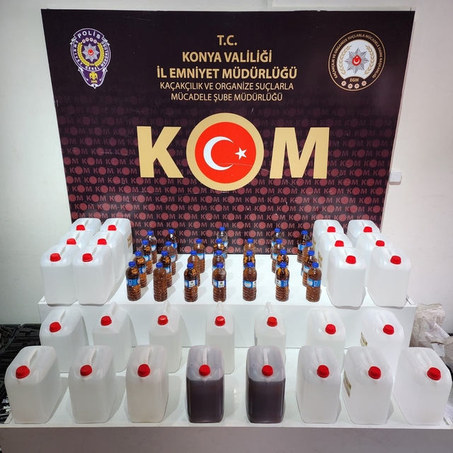 Konya'da sahte içki operasyonunda 1 şüpheli yakalandı
