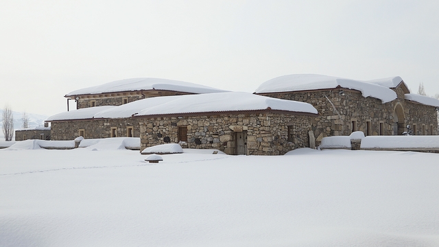 Kenan Yavuz Etnografya Müzesi karla kaplandı