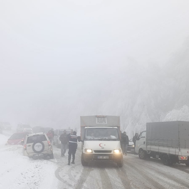 Kütahya'nın Domaniç ilçesinde kar yağışı etkili oluyor