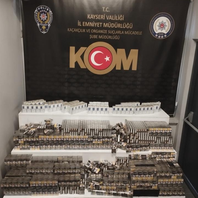 Kayseri'de 2 bin 220 paket kaçak sigara ele geçirildi
