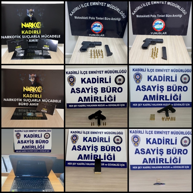 Osmaniye'de asayiş uygulamalarında 8 şüpheli tutuklandı