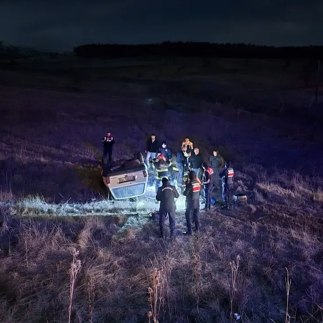 Otomobil dereye savruldu; 3 yaralı