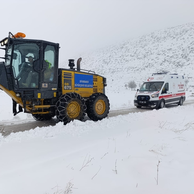 Diyarbakır'da kar yağışı; Çınar kırsalı ile Kocaköy ve Hazro ilçelerinde eğ...