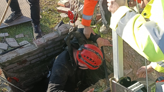 Balıkesir'de su kuyusuna düşen koyun itfaiye ekiplerince kurtarıldı