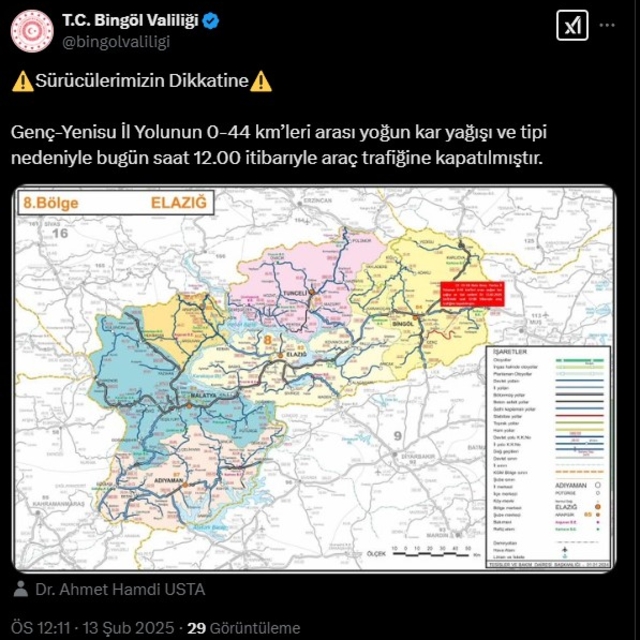 Bingöl'de 99 köy yolu kardan ulaşıma kapandı (2)