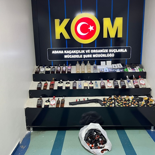 Adana'da kaçak 30 şişe içki ve 445 litre etil alkol ele geçirildi