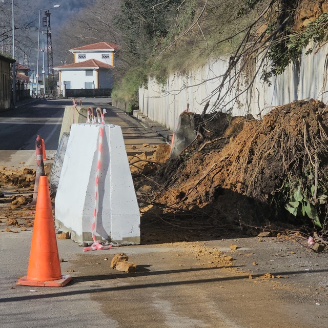 Zonguldak'ta heyelan; 1 ev tahliye edildi, yol trafiğe kapatıldı