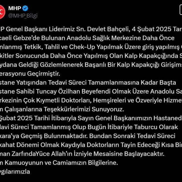 Devlet Bahçeli taburcu edildi (2)