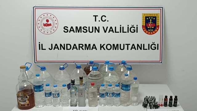 Samsun'da sahte içki üreten şüpheli yakalandı