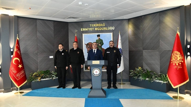 Tekirdağ Valisi Soytürk İl Emniyet Müdürlüğünü ziyaret etti