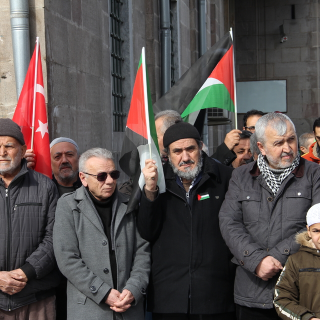 Kayseri'de Filistin'e destek açıklaması yapıldı