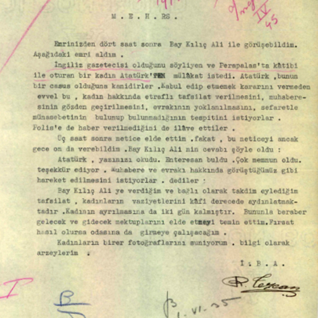 MİT, Atatürk'ten gazeteci olduğunu söyleyerek mülakat isteyen İngiliz kadın...