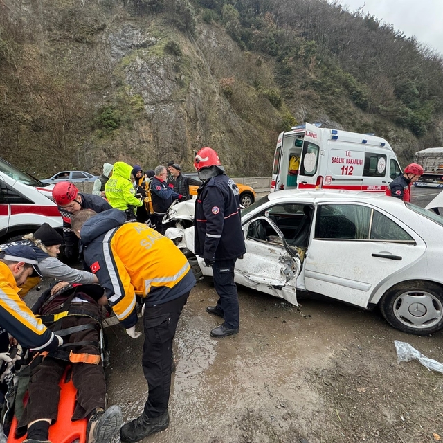 Sakarya'da bariyere çarpan otomobildeki yaşlı çift yaralandı