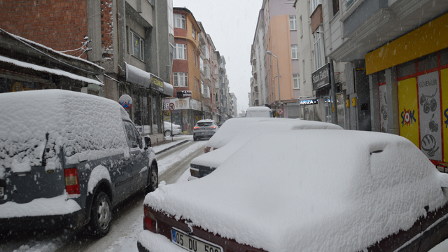 Samsun'da kar yağışı etkili oluyor