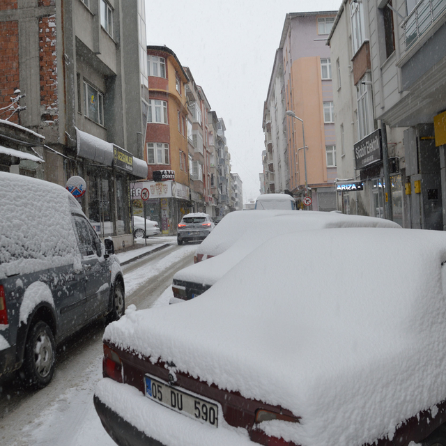 Samsun'da kar yağışı etkili oluyor