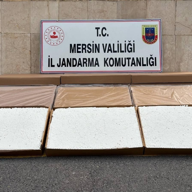 Mersin'de 84 bin makaron ele geçirildi