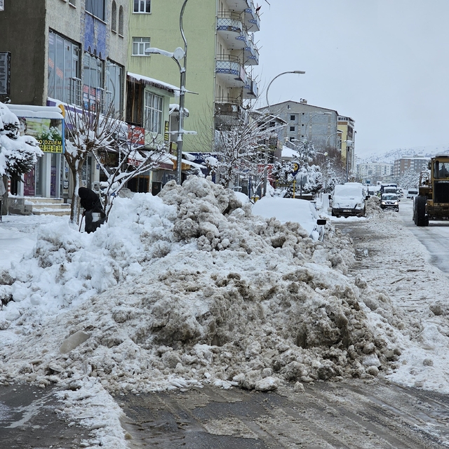 Güroymak'ta karla mücadele sürüyor