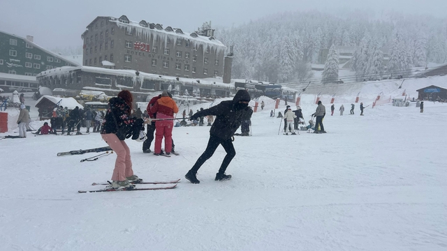 Uludağ'da hafta sonu yoğunluğu