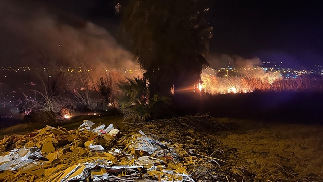 Mersin'de sazlık alanda çıkan yangın söndürüldü