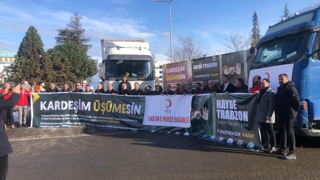 Trabzon'dan Hatay'daki depremzedelere ramazan kolisi gönderildi