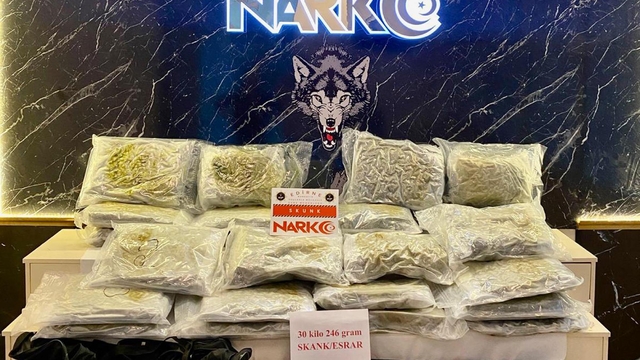 Edirne'de, yurda giriş yapan TIR'da 30 kilogram 'skunk' ele geçirildi; 2 tutuklama