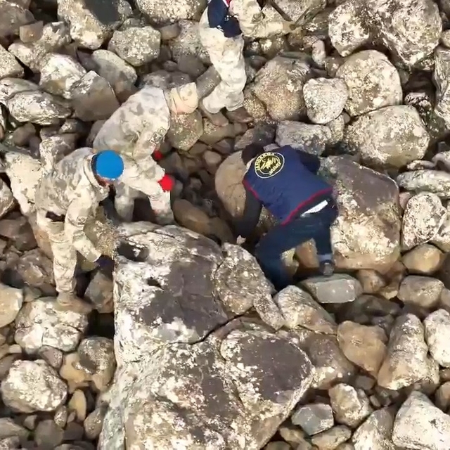 Jandarma, taşların arasını didik didik aradı; silah ve mühimmat bulundu