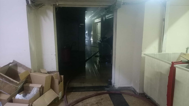 Aydın Devlet Hastanesi'nin çamaşırhanesinde çıkan yangın korkuttu