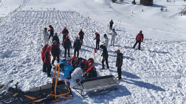 Erzincan'daki Ergan Dağı'nda çığda arama kurtarma tatbikatı yapıldı